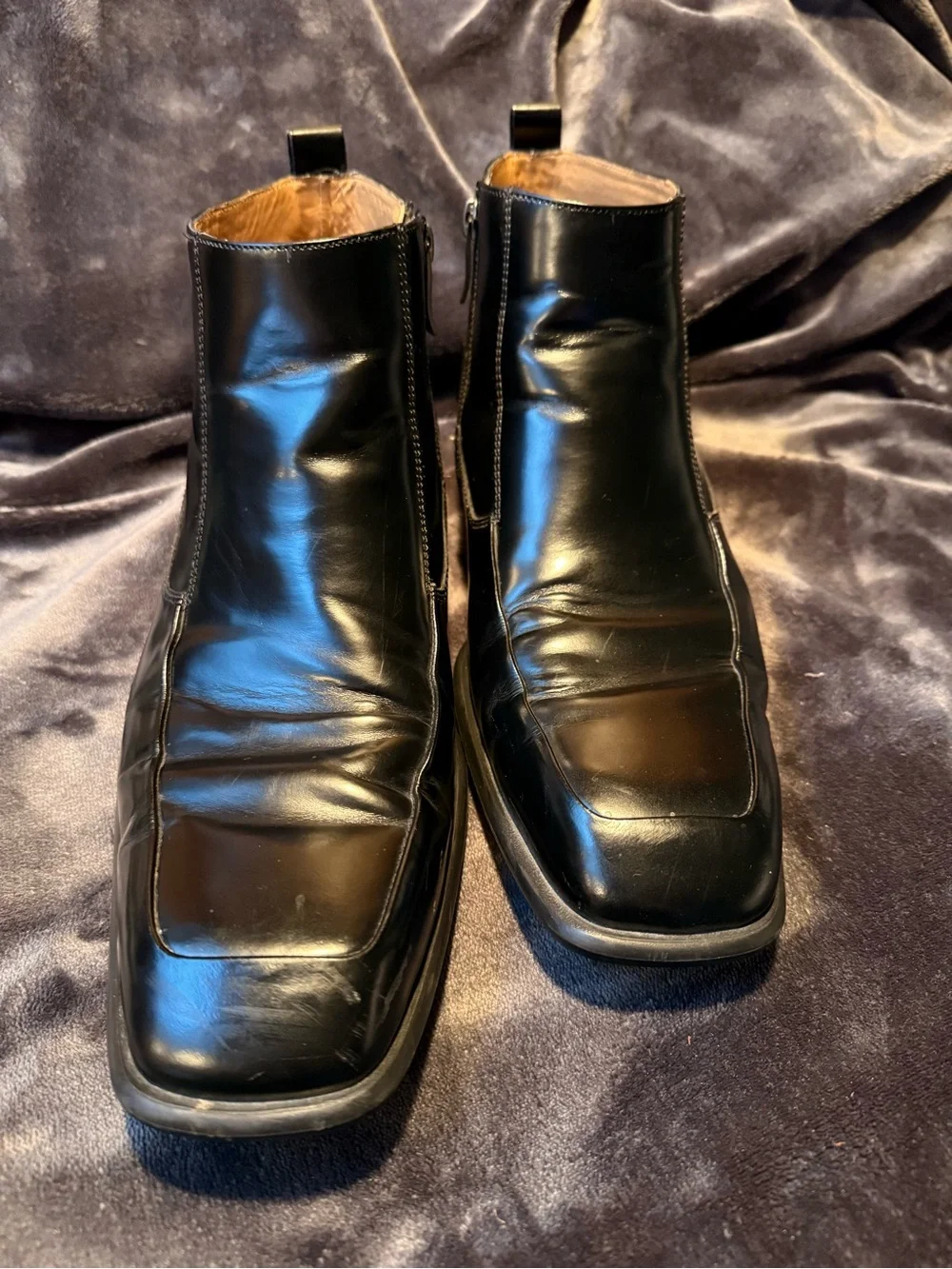 Kenneth Cole Black Leather Chukka Zip Boots
